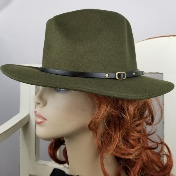 Belt Bucklewide Brim Fedora Hat 